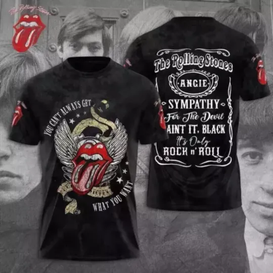 The Rolling Stones Hackney Diamonds Tour 2024 3D Polyester T-Shirt, The Rolling Concert 2024 Shirt, Tour 2024 Short Sleeve Shirt,Gifs For Fan