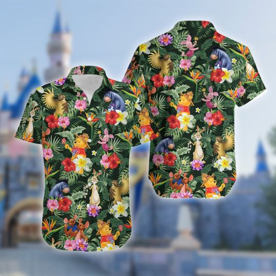 Discover Winnie Pooh Hawaiian Shirt, Pooh Bear Hawaii Shirt Comfortable Tee for Men, Women, Kids - Trending Street Fashion