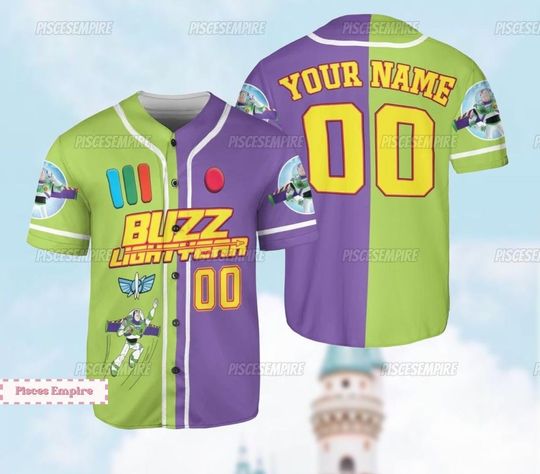 Personalized Buzz Lightyear Shirt, Toy Story Baseball Jersey Comfortable Short Sleeve