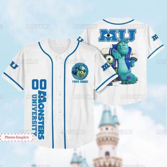 Custom Monster Inc Baseball Jersey, Monster University JerseyComfortable Short Sleeve