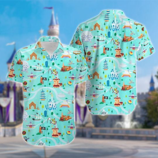 Magic Kingdom Blue Hawaiian Shirt, Magic Kingdom Button Comfortable Tee for Men, Women, Kids - Trending Street Fashion