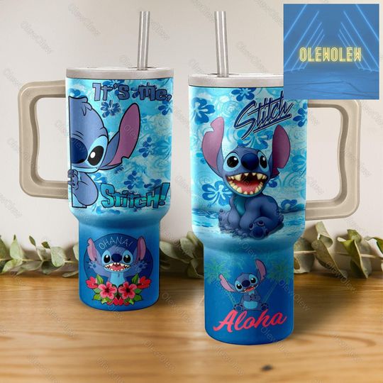 Disney Stitch Ohana Tumbler, Stitch Tumbler 40 Oz, It's Me Stitch Tumbler