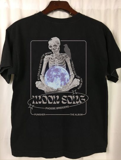 Phoebe Bridgers Moon Song Punisher Skeleton Vintage T shirt, Vintage Style Shirt, Cotton tshirt, Short Sleeve Casual Shirt