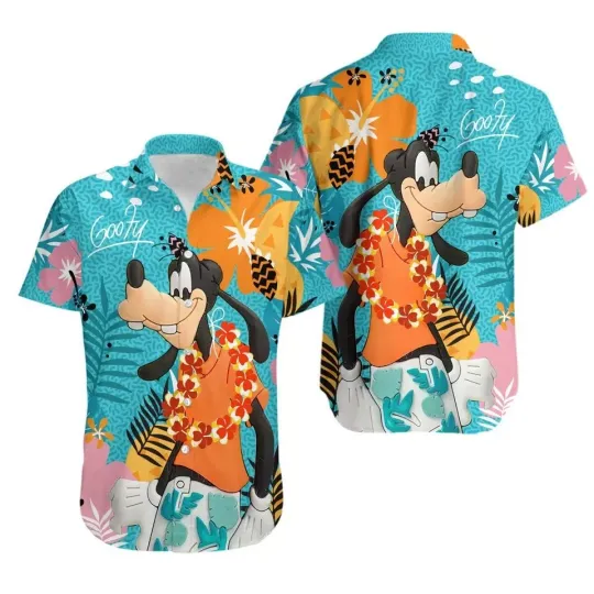 Goofy Hawaiian Shirt, Goofy Beach Summer Shirt, Comfortable Short Sleeves, Street Fashion Clothing
