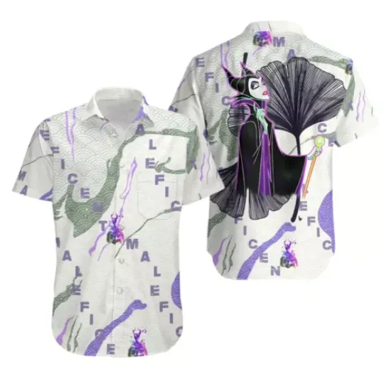Maleficent Villain Hawaiian Shirt, Maleficent Sleeping Beauty Beach Summer Shirt, Comfortable Short Sleeves