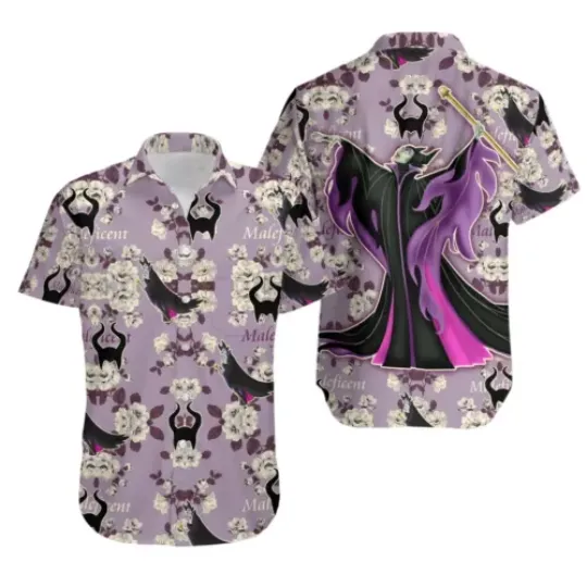 Maleficent Villain Hawaiian Shirt, Maleficent Sleeping Beauty Beach Summer Shirt, Comfortable Short Sleeves