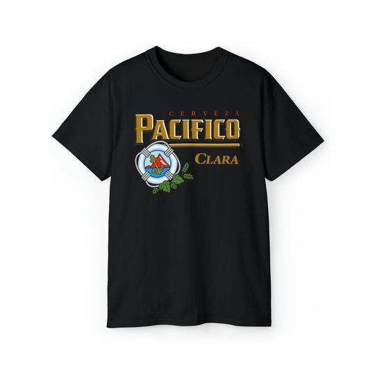 Printed Pacifico Beer Short Sleeve Clothing, Casual Streetwear Fashion, Vintage Monogram Male Tees, Gifts For Dad
