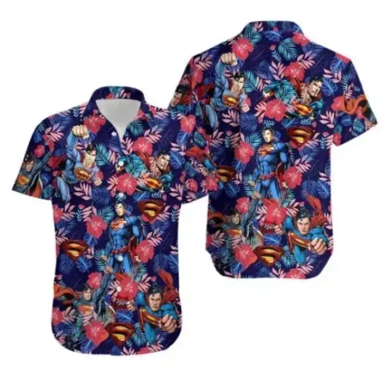 Superheroes Movie Fans Love Superman Tropical Summer Hawaiian Shirt, Comfortable Short Sleeves