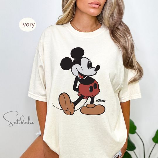 Disney Classic Mickey Mouse Pose Cotton Tshirt, Vintage Disney Mickey Shirt, Disneyland Holiday Vacation Shirt, Disney Retro Shirt