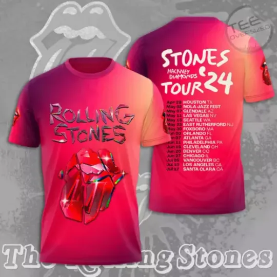 Hot! The Rolling Stones Hackney Diamonds Tour 2024 3D All Over Print T-Shirt