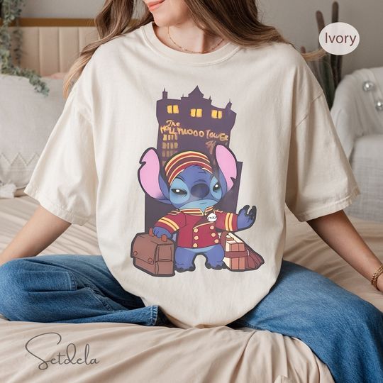 Discover The Hollywood Tower Hotel Stitch Costume Halloween Cotton Tshirt, Disney Mickey's Not So Scary Party Tee, Disneyland Family Vacation Gift