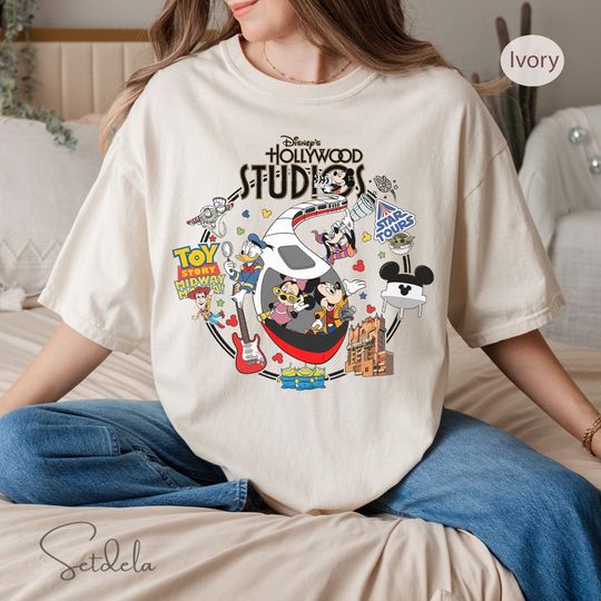 Discover Disney Hollywood Studios Mickey and Friends Cotton T-shirt, Retro Disney Shirt, Disney Shirt, Hollywood Studios Shirt, Epcot Trip Shirt