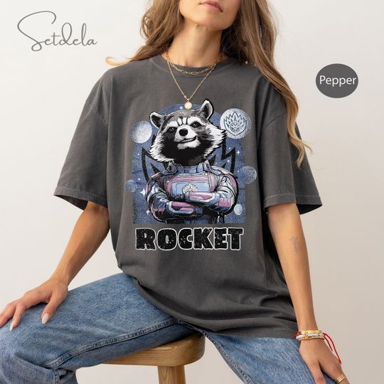 Retro Rocket Raccoon Cotton T-shirt, Marvel Guardians Of The Galaxy 3, 89P13 Rocket Raccoon Shirt, Marvel Fan Gift, Marvel Comic Shirt