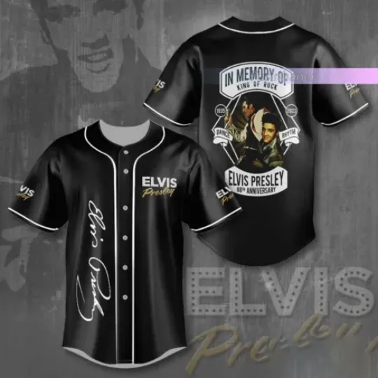 Custom Elvis Presley Jersey Shirt, Elvis King Baseball Shirt, Comfortable Short Sleeves