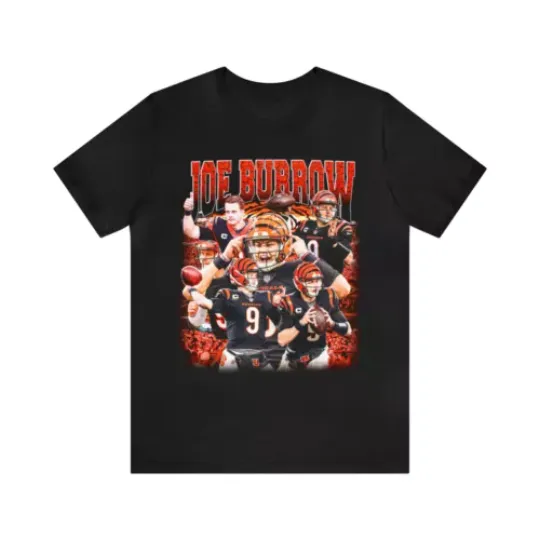 Joe Burrow t-shirt Cincinnati Bengals # 9Unisex Jersey Short Sleeve Tee