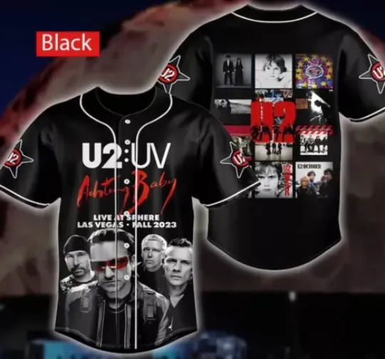 U2 Band Achtung Baby Live At Sphere Las Vegas Baseball Jersey Shirt, 2024 Music Tour Short Sleeve Shirt, Button Shirt, All Size Available