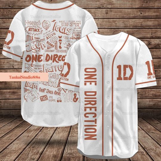 1D One Direction Baseball Jersey, Music band Short Sleeve Button Shirt For Men Women, Summer Casual Shirt, All Size Available