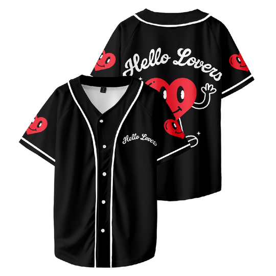 Niall Horan Hello Lovers Heart Short Sleeve Baseball Jersey, The Show 2024 Tour Jersey, Musician Short Sleeve Button Shirt For Unsex, Music Lover Gift