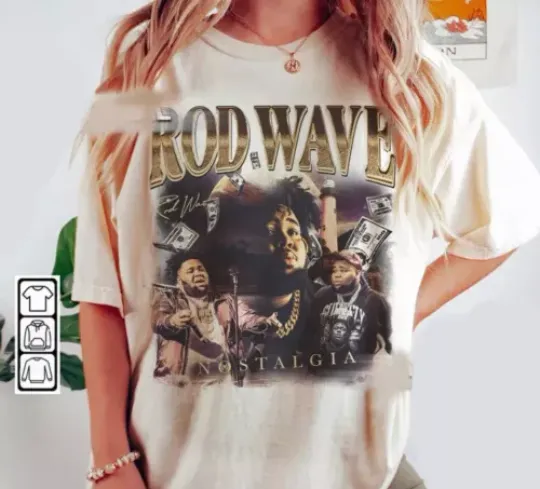 HOT SALE!! New Rod Wave Nostalgia 90S Rap Music Shirt, Comfortable Short Sleeves