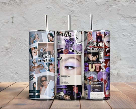 Olivia Rodrigo guts 20oz skinny tumbler, Olivia Rodrigo guts Tour 2024 Tumbler, Olivia Rodrigo guts Concert 2024 Tumbler