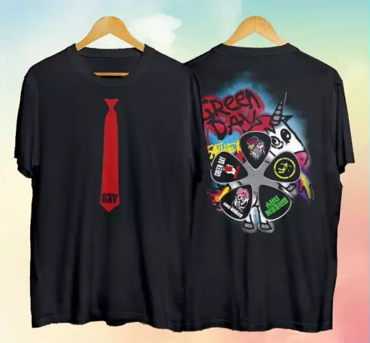 Green Day Tie Tour 2024 Short-Sleeve T-Shirt, Comfortable Short Sleeves