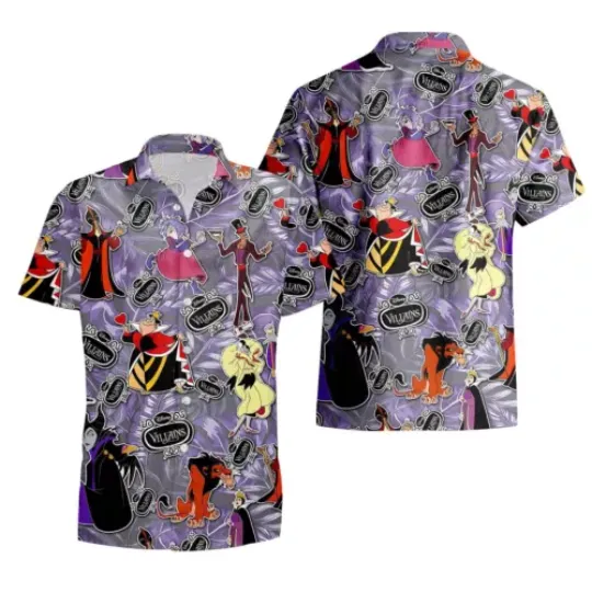 Maleficent Ursula Evil Queen Hawaiian Shirt, Disney Villains Beach Summer Shirt