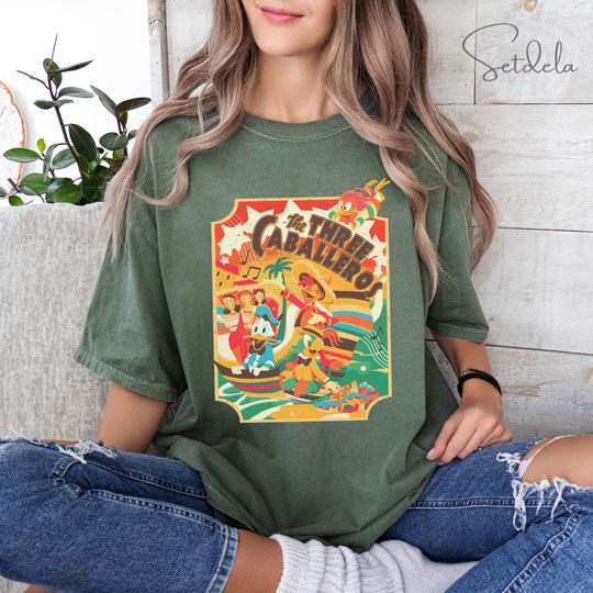 Disney The Three Caballeros Classic Retro Cotton T-shirt, Magic Kingdom Shirts, Family Matching Tee Trip Unisex T-shirt, Disney Shirts