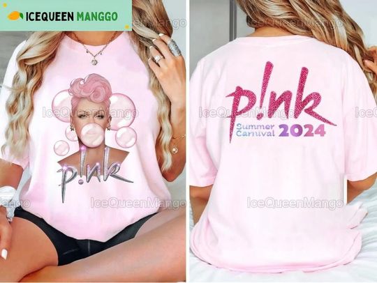 Pink Pink Shirt, Pink Singer Summer Carnival 2024 Shirt, Pink Tour Shirt, Pink Fan Lover , Cotton T-Shirt, Casual Short Sleeve Tee, Trending Fashion