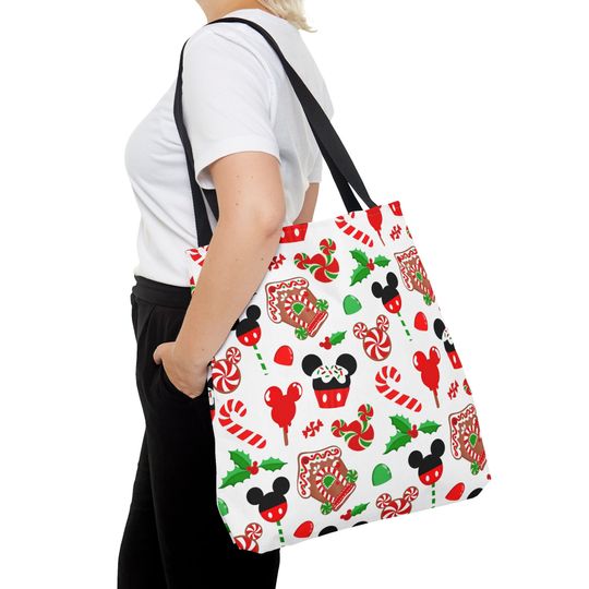 Disney Peppermint Mouse Christmas Collection Inspired Tote Bag (AOP)