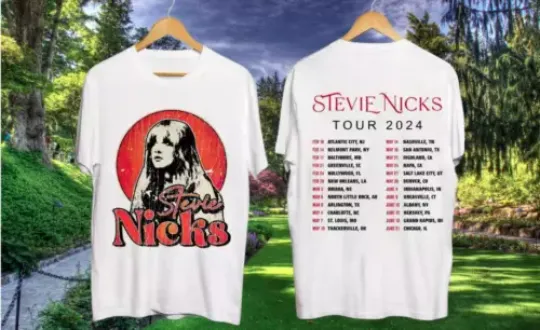 Discover Stevie Nicks 2024 Tour Shirt Concert Vintage T-Shirt Live 90s Graphic Fans Music, Comfortable Short Sleeves