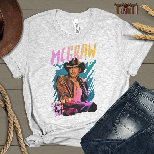 Country Music Shirt, Tim McGraw Tour Standing Room Only Color, Western Gift Trendy Tshirt, Cotton T-Shirt, Casual Short Sleeve Tee, Trending Fashion