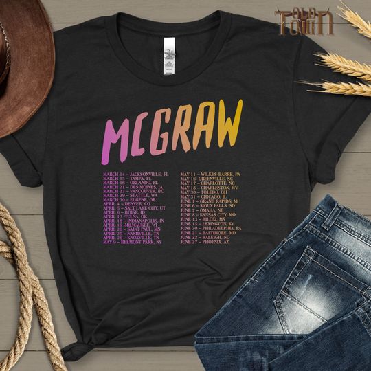 Western Shirt, Tim McGraw 2024 Tour Standing Room Only, Country Music Trendy Tshirt, Cotton T-Shirt, Casual Short Sleeve Tee, Trending Fashion