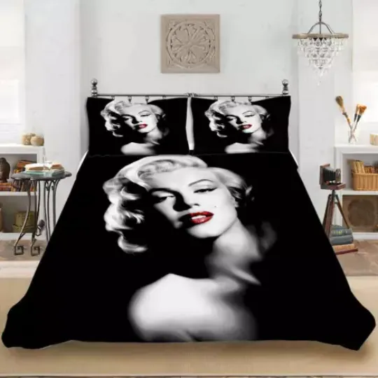 Great Wonderful Marilyn Monroe 3D Bedding Set, 3 piece of set, Extremely Soft and Comfortable, All Size Available, Best Gift For Fan,  Bedroom Decoration