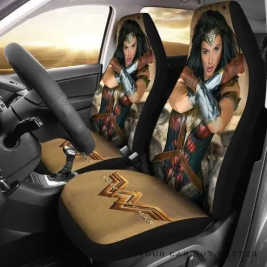 Wonder Woman Crossing Arms Patch Car Seat Covers, Wonder Woman Car Seat Covers, Car Seat Protector, Car Seat Cover, Car Cover, Movie Car