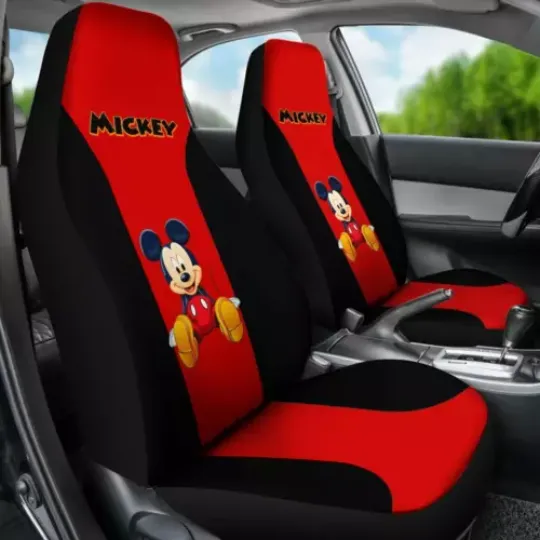 Lovely Mickey Mouse Red Black Car Seat Covers, Disney Car Seat Covers, Car Seat Protector, Car Seat Cover, Car Cover, Disney Car