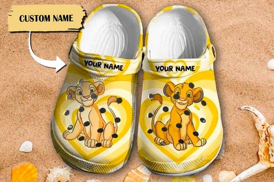 Custom Name Lion Movie Clogs, Cute Lion Sandals, Cute Lion Movie Sandals, Lion Shoes, Magic Kingdom Shoes, Cartoon Fan Gift