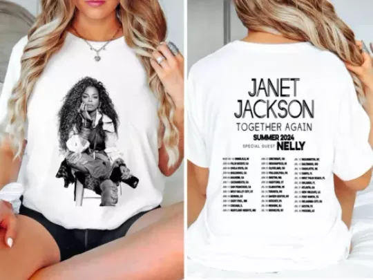 Janet Jackson Tour 2024 Double Sided T-Shirt | Multi-size | Extra Comfortable Short Sleeve Tee | Concert Outfit For Unisex