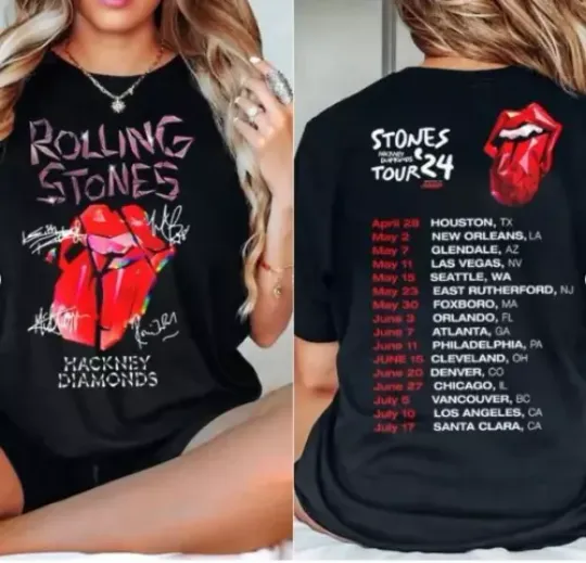 Rolling Stones Tour 2024 Shirt | Double Sided T-Shirt | Multi-size | Extra Comfortable Short Sleeve Tee | Concert Outfit For Unisex
