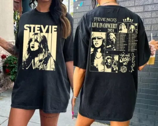 Stevie Nicks Tour 2024 Double Sided T-Shirt | Multi-size | Extra Comfortable Short Sleeve Tee | Summer Fashion