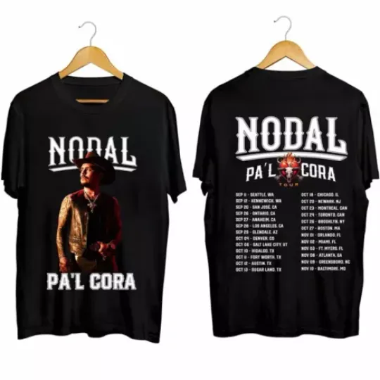 Christian Nodal - Pa’l Cora Tour 2024 T-Shirt | Double Sided | Short Sleeve | Comfortable Cotton Fashion Tee | For Unisex