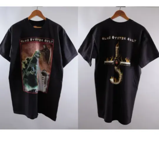 Rare Blue Oyster Cult POSTER Band Member Men All Size T-Shirt, Comfortable Cotton Tee, Summer Tour Double Sided Short Sleeve Shirt