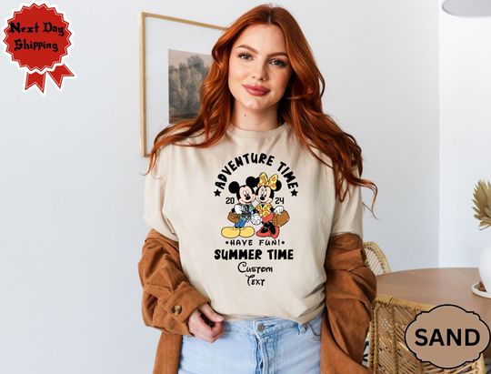Custom Disney Adventure Time Have Fun Summer Time Cotton Shirt, Comfortable Short Sleeve Sports Tee for Men, Women, Kids - Trending Summer Fashion