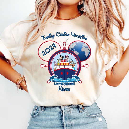 Custom Name Family Cruise Vacation Shirt, Comfortable Short Sleeve Sports Tee for Men, Women, Kids - Trending Summer Fashion