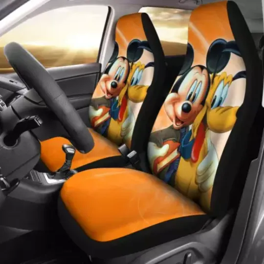 Cute Mickey Mouse And Pluto Best Friends Forever Father's Day Car Seat Covers, Disney Car Seat Covers, Car Seat Protector, Car Seat Cover, Car Cover, Disney Car