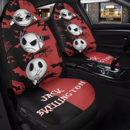 Jack Skellington Head Horror Movie Nightmare Before Xmas Car Seat Covers