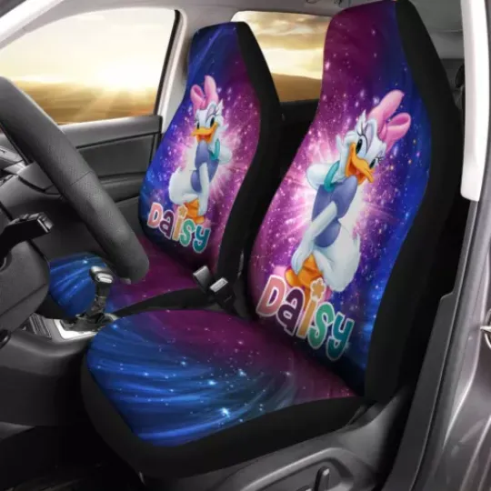 Lovely Daisy Duck Galaxy Magic Car Seat Covers Gift For Fans, Disney Car Seat Covers, Car Seat Protector, Car Seat Cover, Car Cover, Disney Car