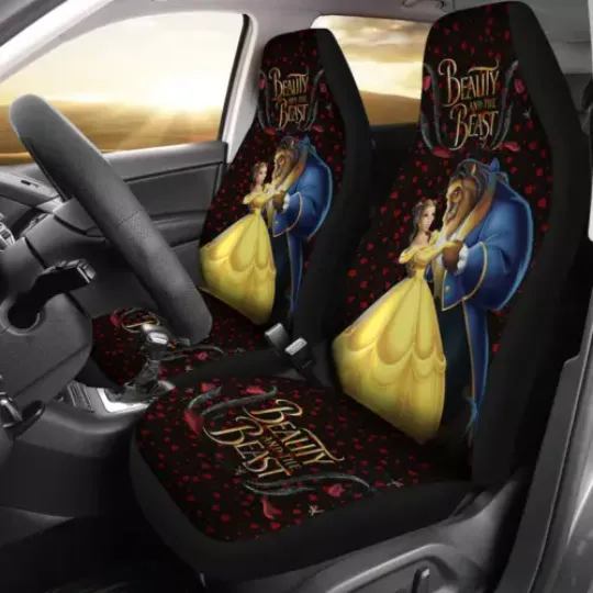 Beauty And The Beast Couple Lovers Car Seat Covers, Disney Car Seat Covers, Car Seat Protector, Car Seat Cover