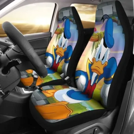 Angry Donald Duck Funny Cartoon Car Seat Covers, Disney Car Seat Covers, Car Seat Protector, Car Seat Cover