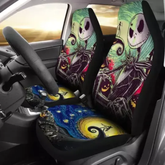 Nightmare Before Christmas Jack Skellington Starry Night Car Seat Covers, Car Seat Protector, Car Seat Cover