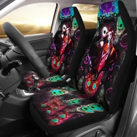 Jack And Sally Lovers Nightmare Before Christmas Car Seat Covers, Car Seat Protector, Car Seat Cover